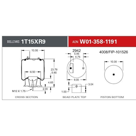 Firestone Air Spring - Rear, Air Suspension, W013581191 W013581191